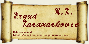 Mrgud Karamarković vizit kartica
